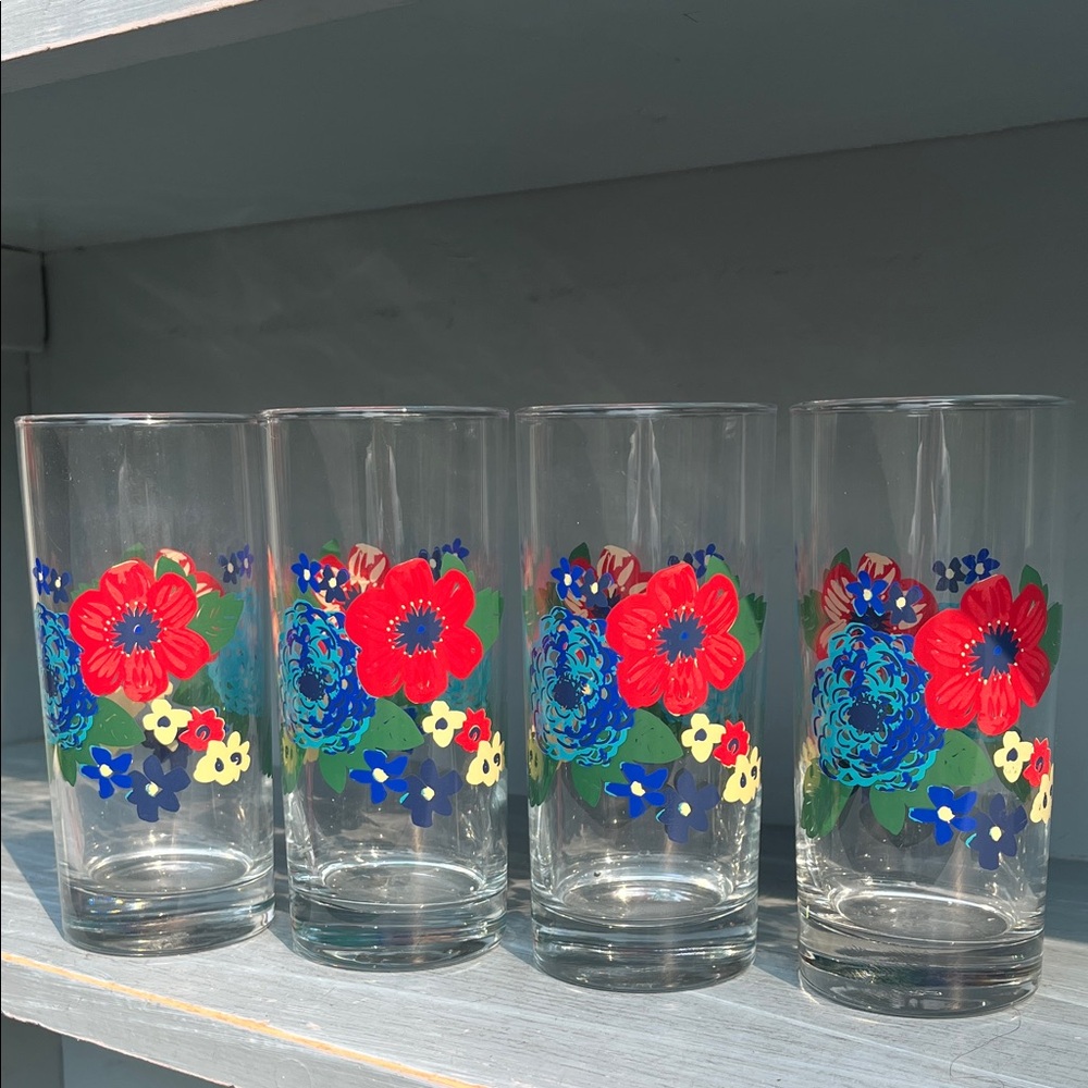 PIONEER WOMAN Floral Glass Tumblers